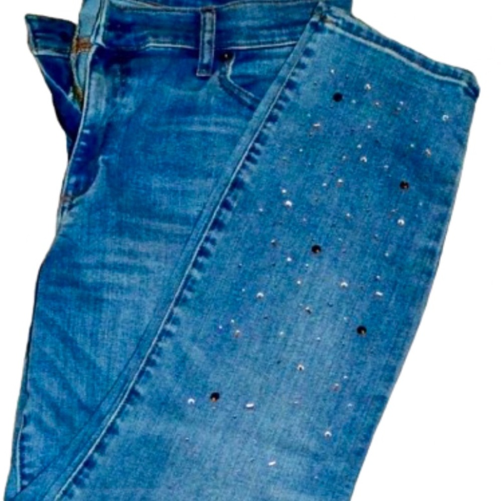 🎉HP🎉 GAP JEANS True Skinny Ankle Embellish Jeans 30 Petite Women’s Rhinestone